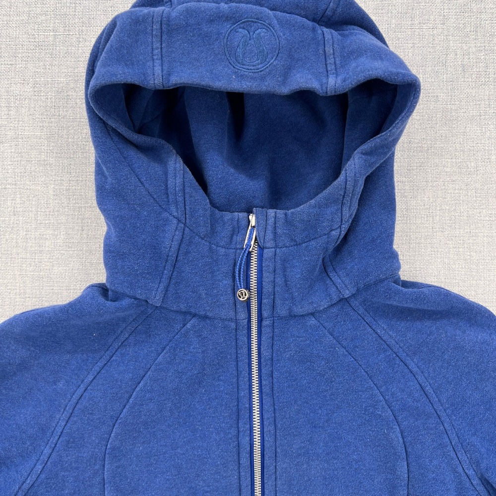 Lululemon Scuba Hoodie Full Zip Women 8 Blue Cotton Blend Athleisure Cozy Active - Picture 2 of 11
